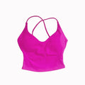Women Strappy Sports Bra High Support Cross Back Yoga Gym Tank Top