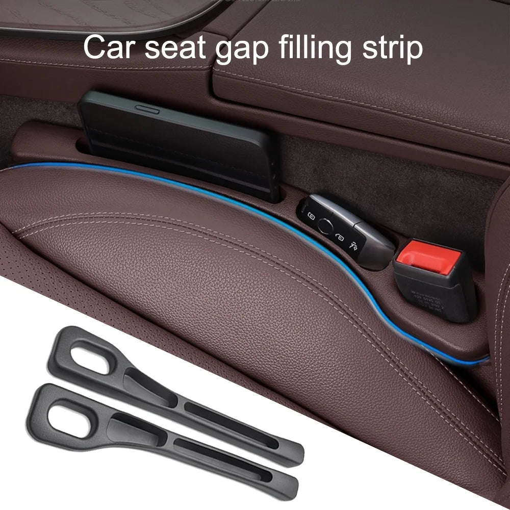 Car Seat Gap Filler Organizer PU Waterproof Storage Strip with Dual Slots
