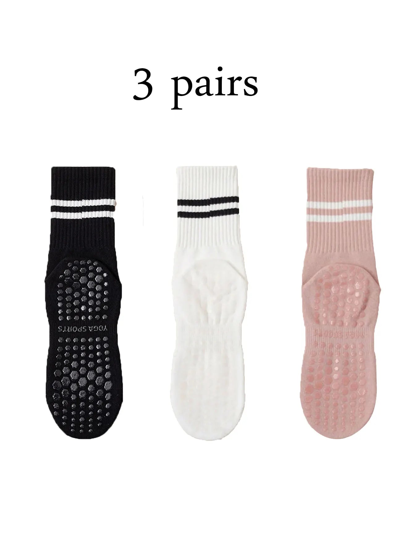 Women Pilates Yoga Grip Socks Non Slip Barre Socks 4 Pairs Set