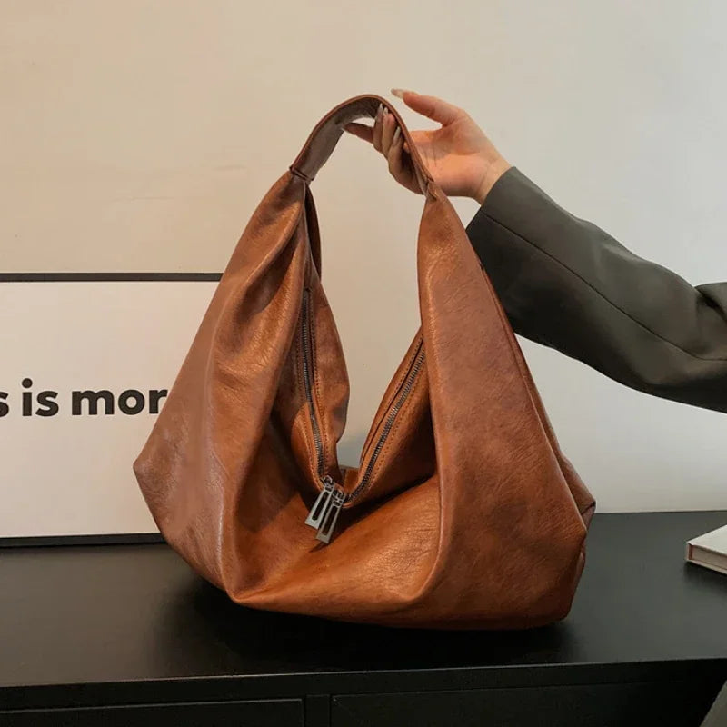 Women Large Black Hobo Shoulder Bag Soft Leather Tote Crossbody Travel Handbag