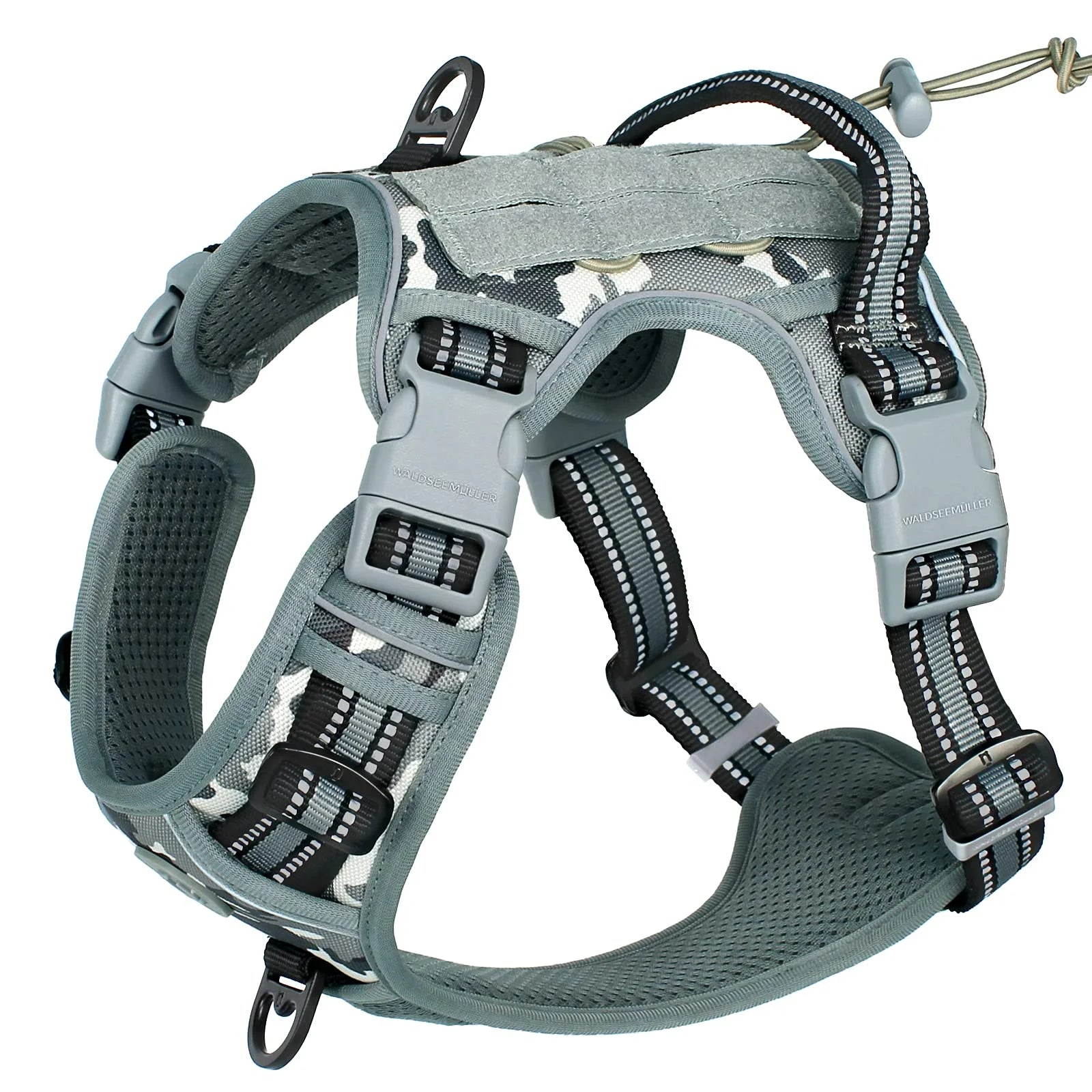 Tactical No Pull Dog Harness Adjustable Breathable MOLLE Vest for Medium Large Dogs