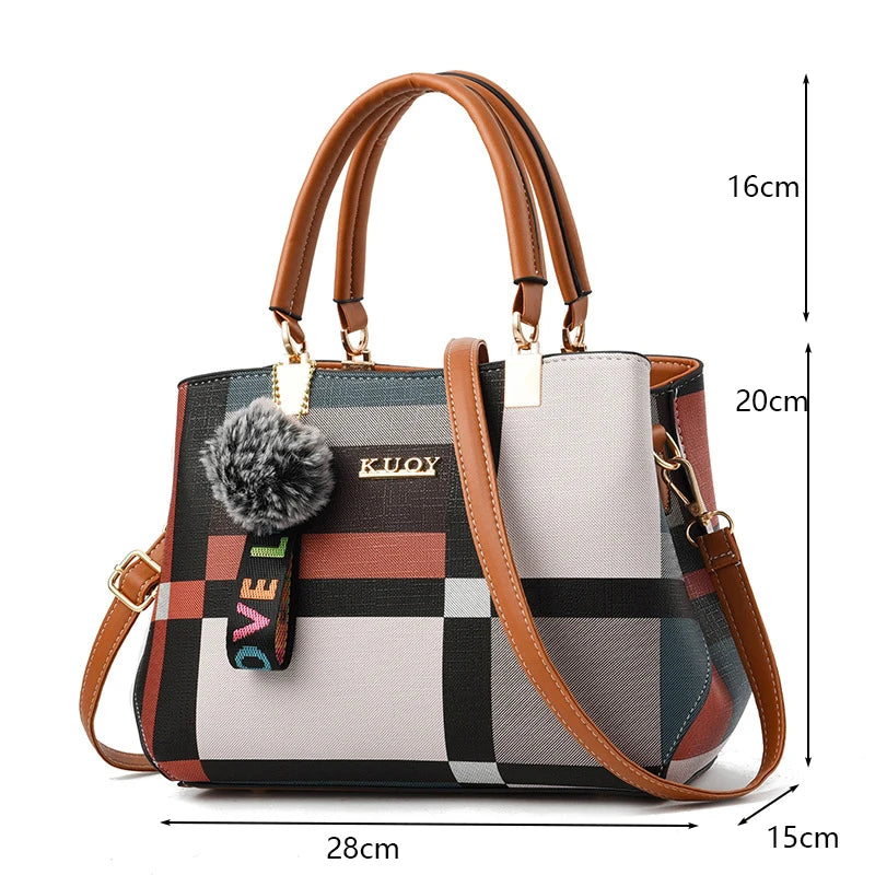 Women PU Leather Crossbody Tote Bag Large Capacity Handbag