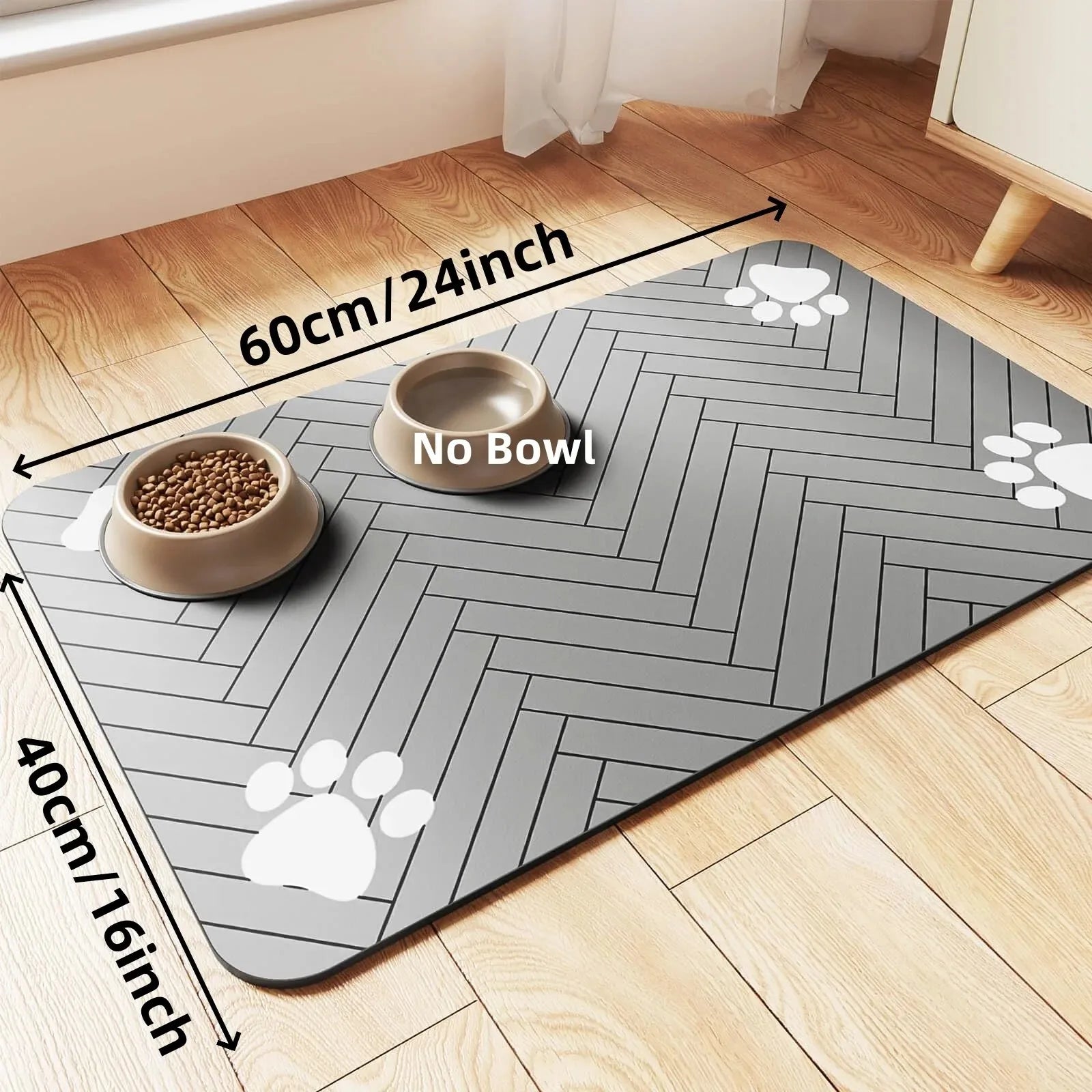 Pet Feeding Mat Waterproof Absorbent Dog Cat Food Mat Non-Slip Quick Dry Bowl Placemat