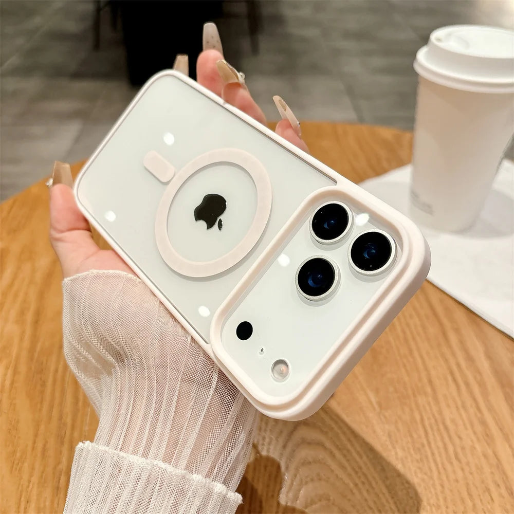 Magnetic Transparent Acrylic Shockproof iPhone Case