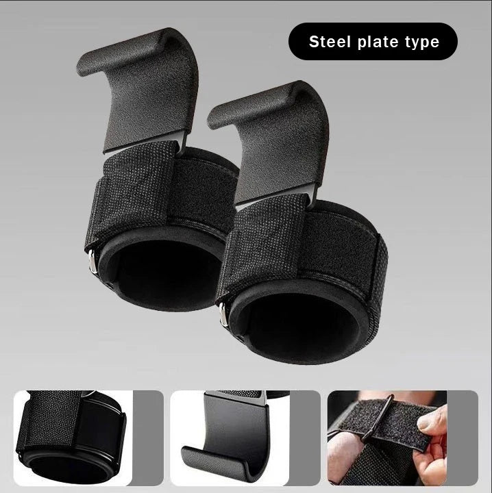Weight Lifting Hook Grips Wrist Wrap Gym Fitness Pull Up Straps Power Gloves