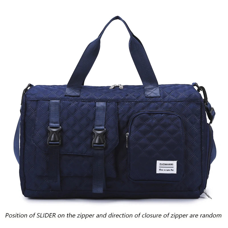 Quilted Travel Duffel Bag Women Large Capacity Gym Bag Waterproof Weekend Overnight Tote