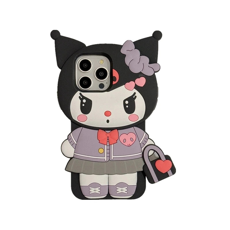 KT Kuromi Silicone Soft Cover iPhone Case