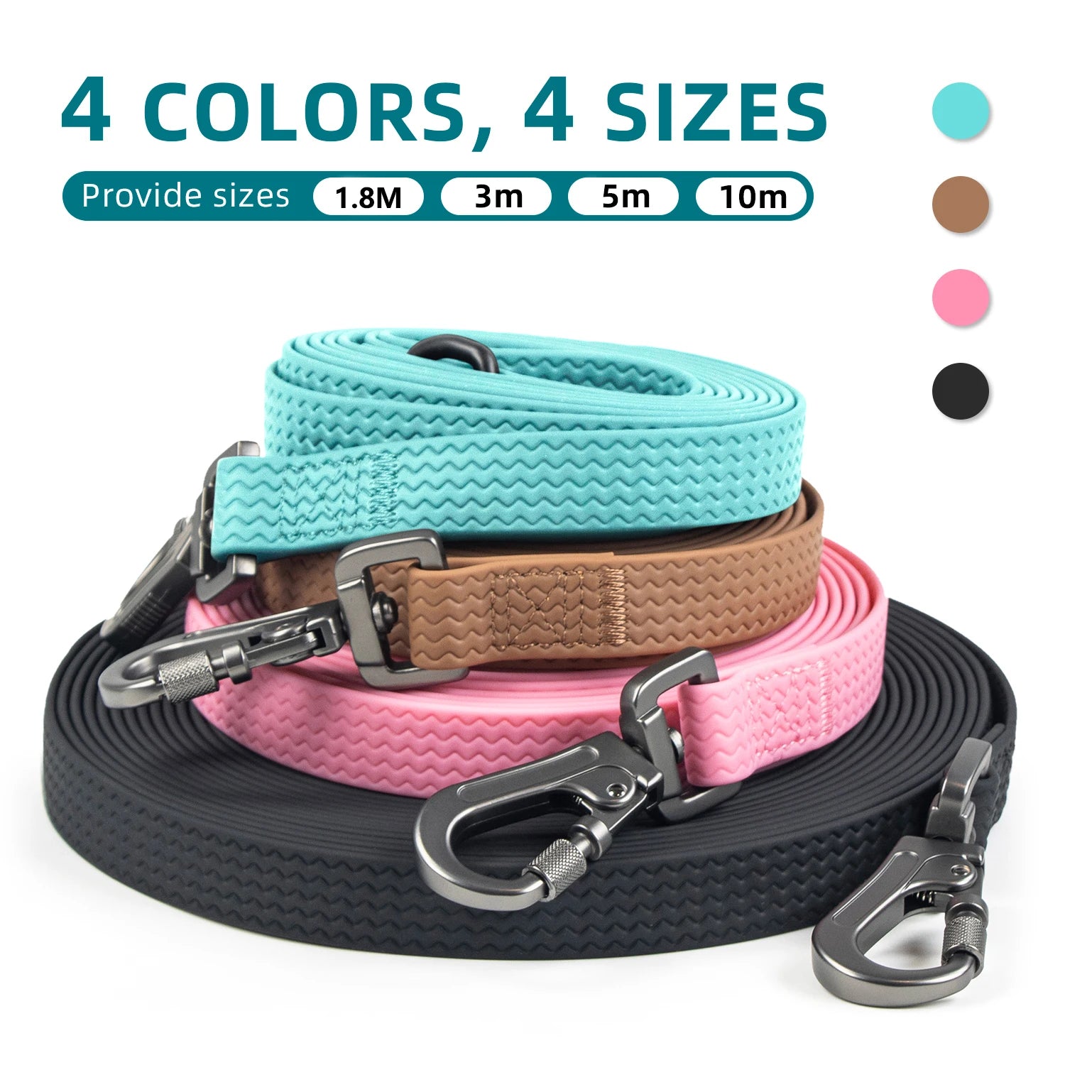 Waterproof PVC Dog Leash Long Training Leash for Large Dogs