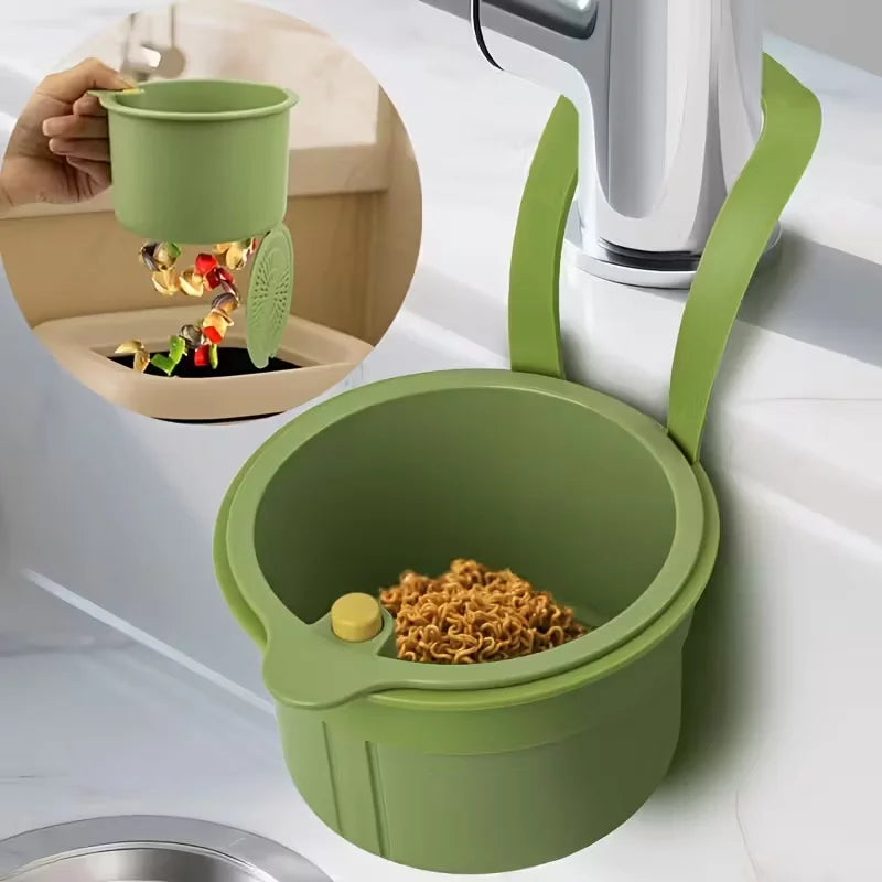 Press Type Sink Drain Basket Food Strainer Kitchen and Bathroom Organizer