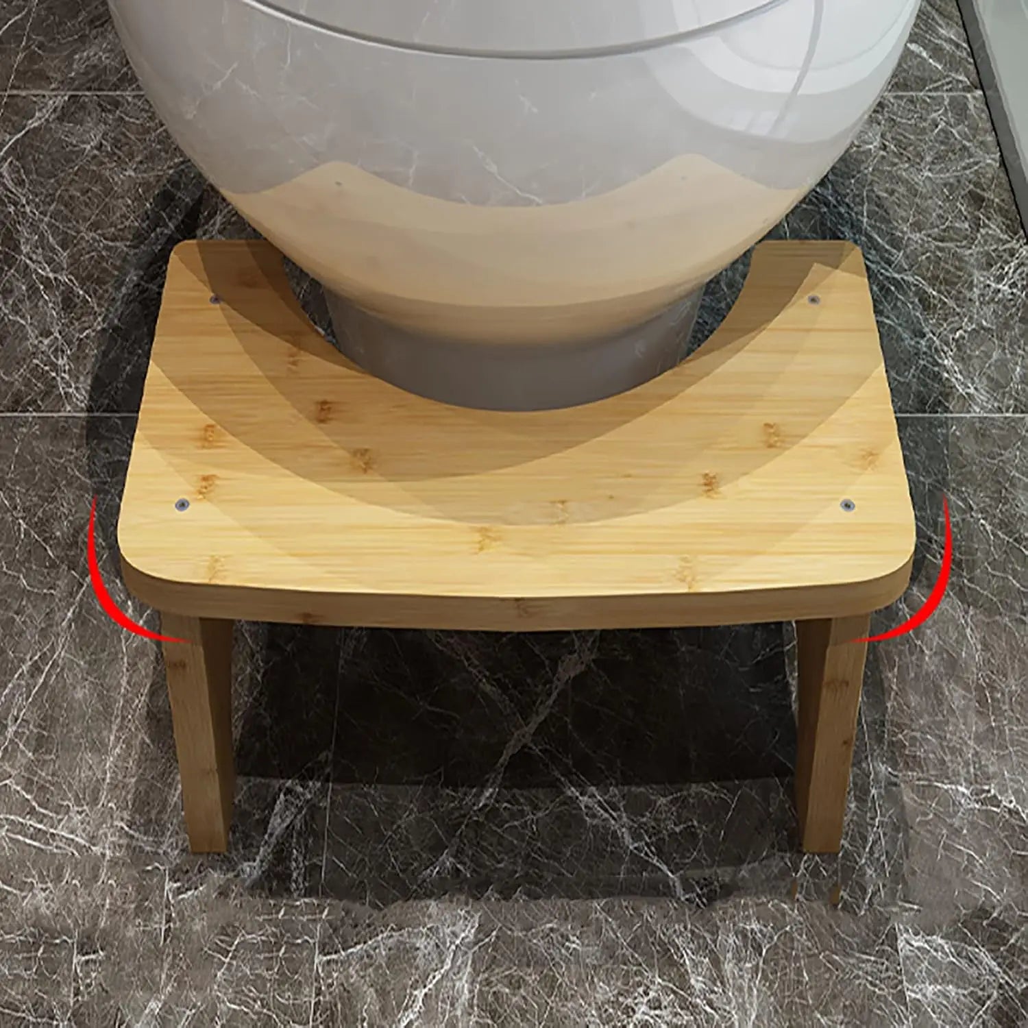 Bamboo Squat Toilet Stool Non Slip Bathroom Foot Rest for Adults and Children