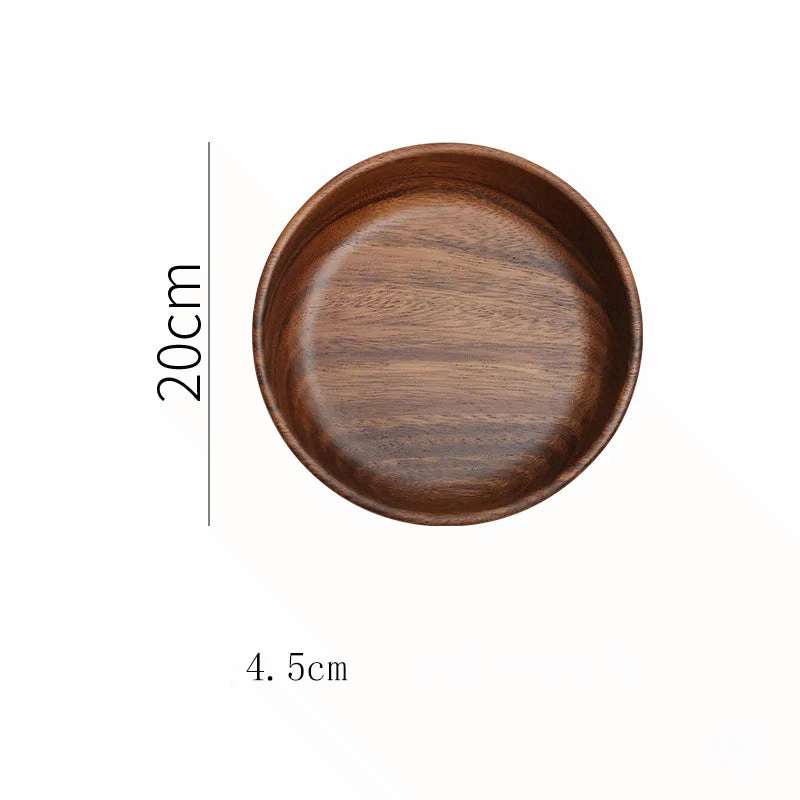 Walnut Wood Boat Bowl Solid Wooden Salad Fruit Bowl Vintage Kitchen Decor