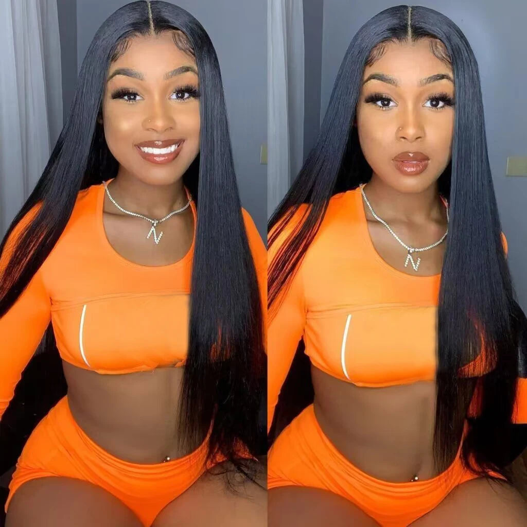 Straight Human Hair Wig – HD Lace Front Glueless Wig for Women