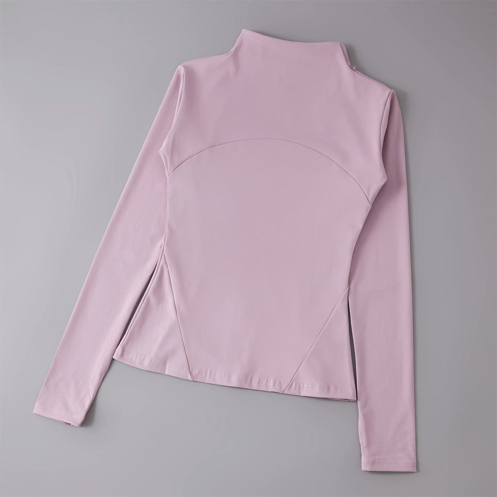 Women Slim Fit Yoga Jacket Zip Up Workout Activewear Long Sleeve Gym Top