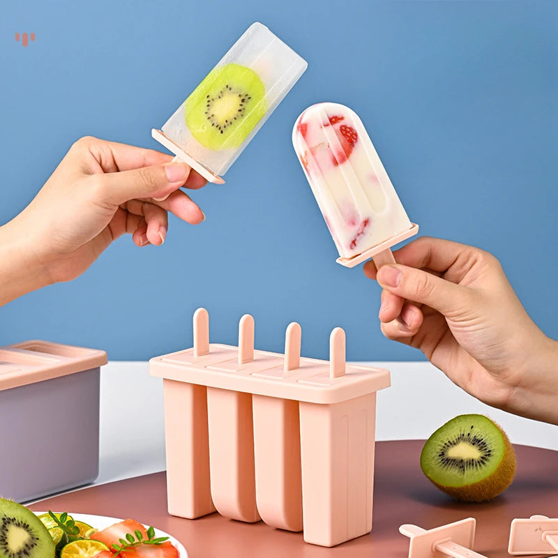 Popsicle Mold Ice Cream Maker Food Grade Frozen Ice Tray with Lid Homemade Ice Cream Mold