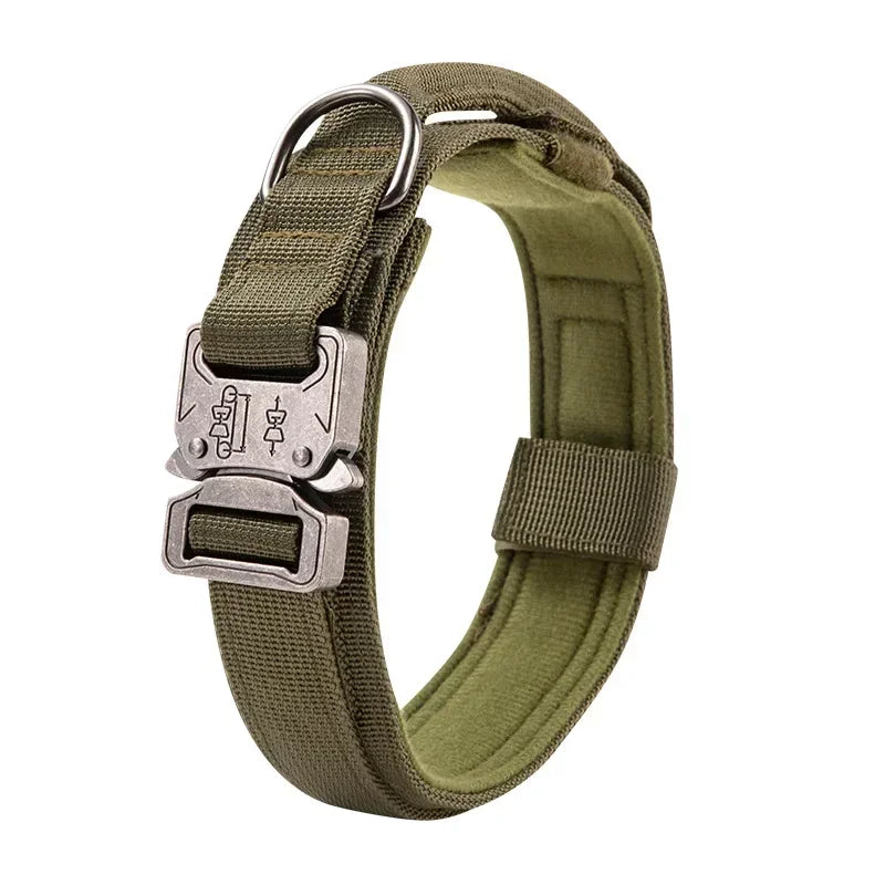Tactical Dog Collar with Leash Attachment for Medium Large Dogs Training