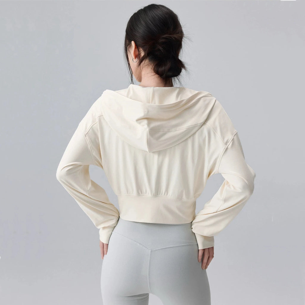 Women Hooded Running Jacket Lightweight Sportswear for Gym Yoga and Outdoor Running