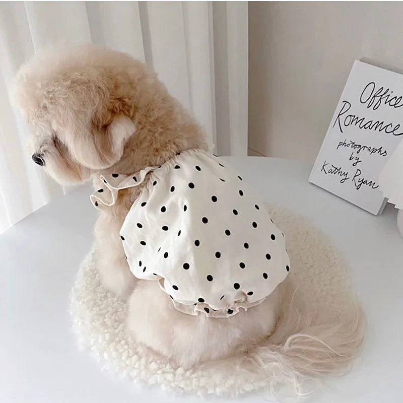Cute Polka Dot Pet Dress Summer Puppy Skirt for Small Dogs and Cats