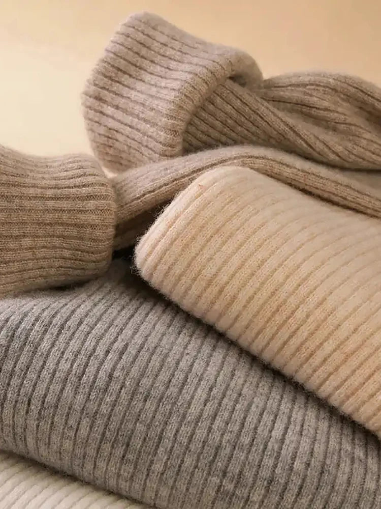Women’s Soft Knit Turtleneck Sweater Autumn Winter Pullover Jumper