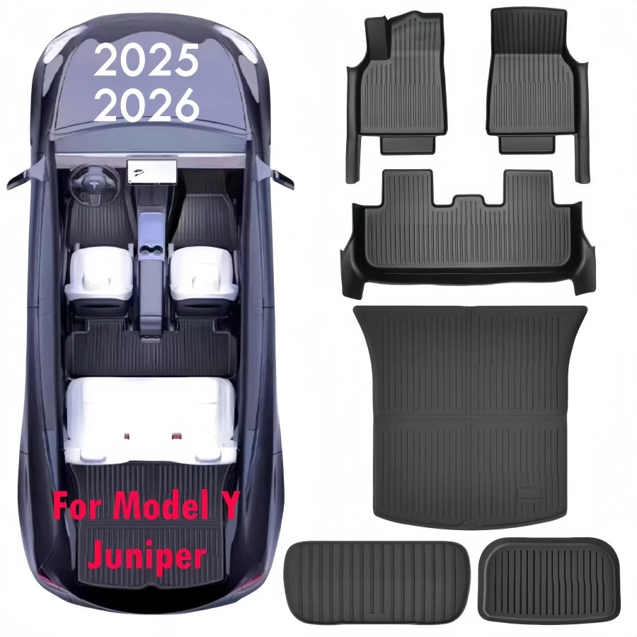 Tesla Model Y Floor Mats 2025–2026 – Custom Fit TPE Full Coverage Waterproof Set