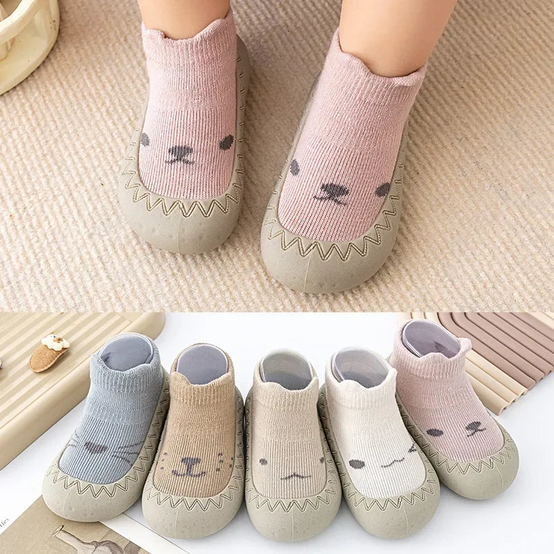 Baby Cartoon Sock Shoes Soft Rubber Sole First Walker Sneakers