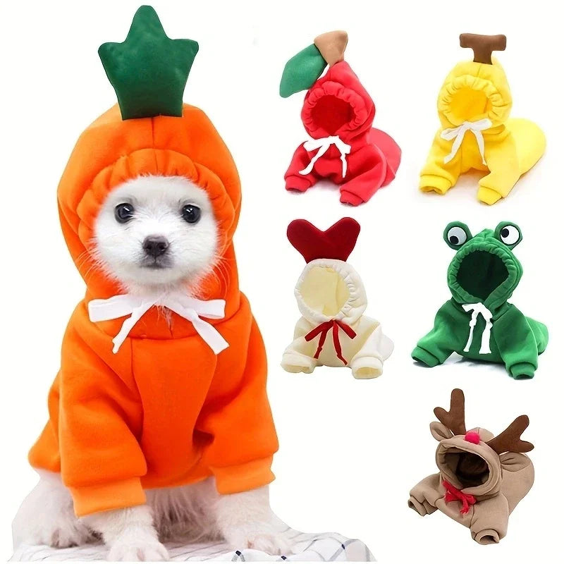 Cute Fruit Dog Hoodie Warm Fleece Pet Jacket