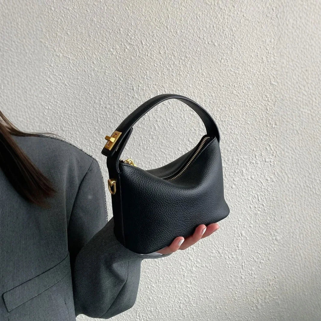 Retro Small Square Crossbody Bag Soft Leather Handbag