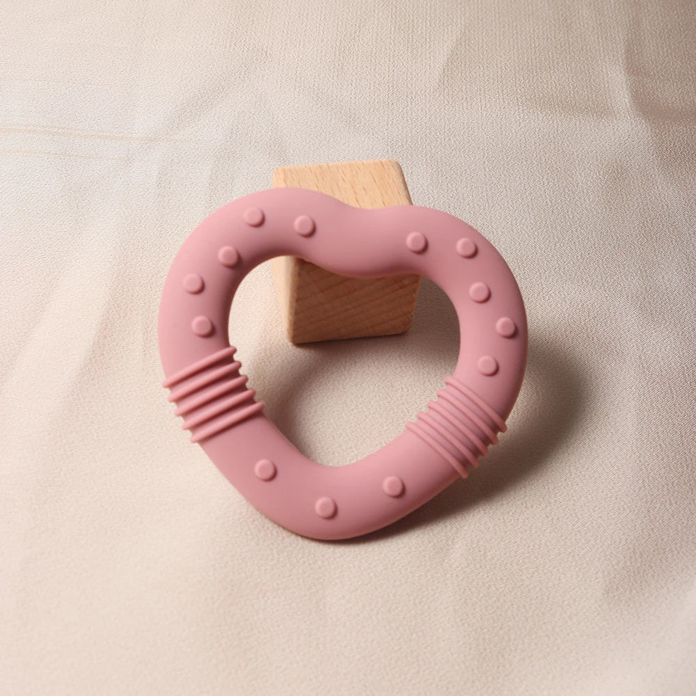 Food Grade Silicone Baby Teether Star Heart Teething Toy