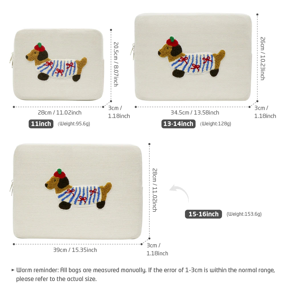 Dachshund Laptop Sleeve Cute Dog Protective Computer Case