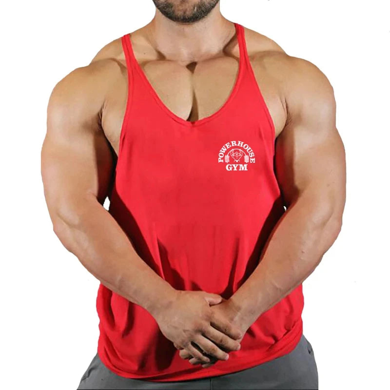 Men Gym Stringer Vest Sleeveless Bodybuilding Fitness Tank Top Workout Singlet