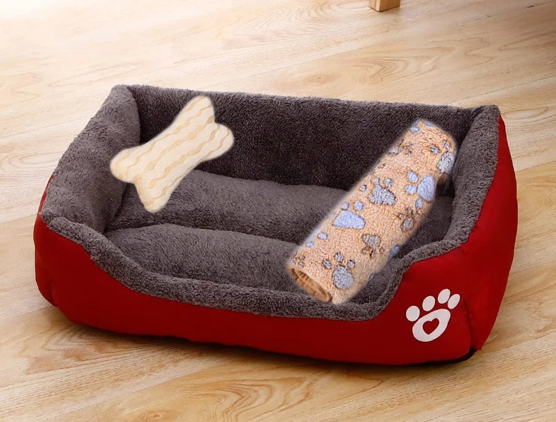 Warm Square Dog Bed for Small Medium Large Dogs and Cats