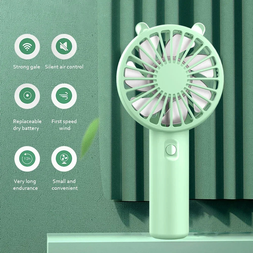 Portable USB Rechargeable Handheld Fan Mini Cooling Fan Quiet Desk Eyelash Fan