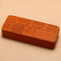 Geometric Glasses Case Portable Square Eyewear Holder Embossed Design for Men