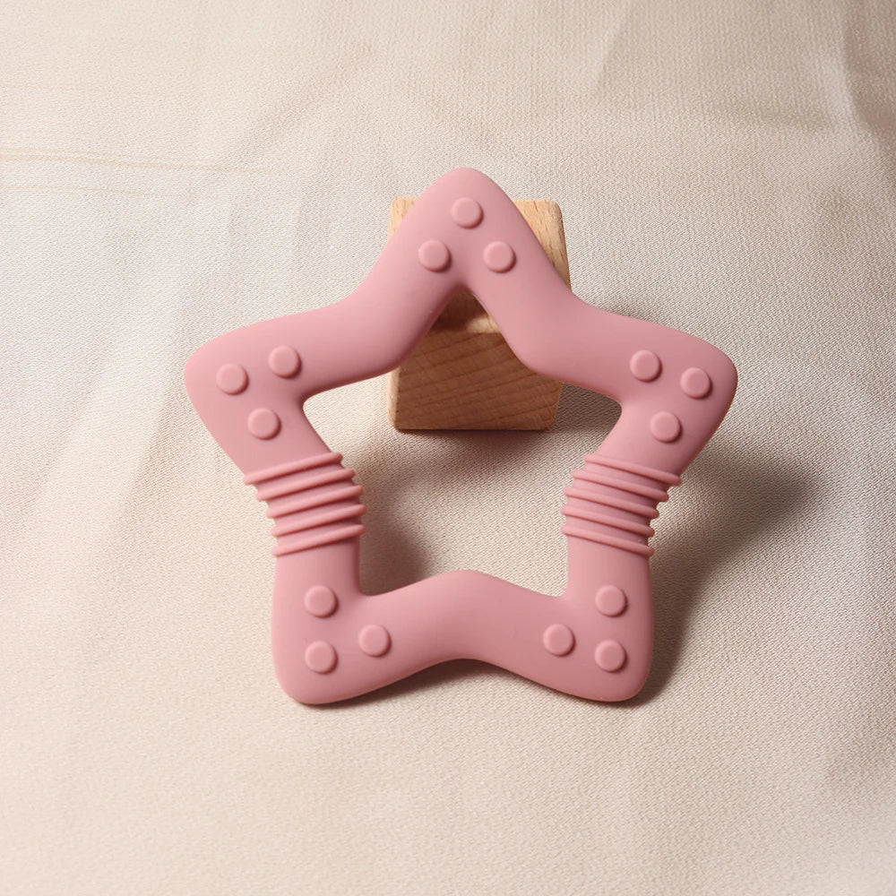 Food Grade Silicone Baby Teether Star Heart Teething Toy