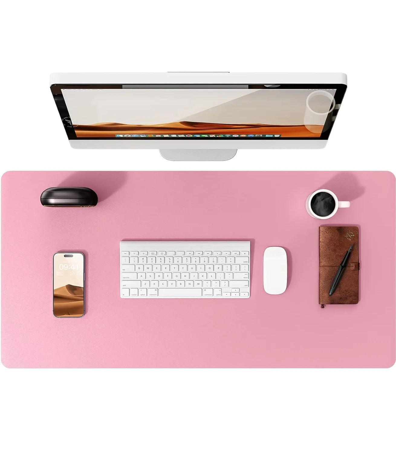 Large PU Leather Desk Mat Mouse Pad Non Slip Office Laptop Desk Protector