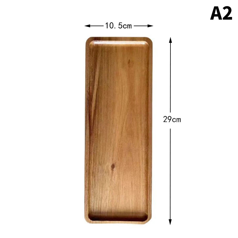 Solid Wood Serving Tray Style Plate for Dessert, Fruit & Bread