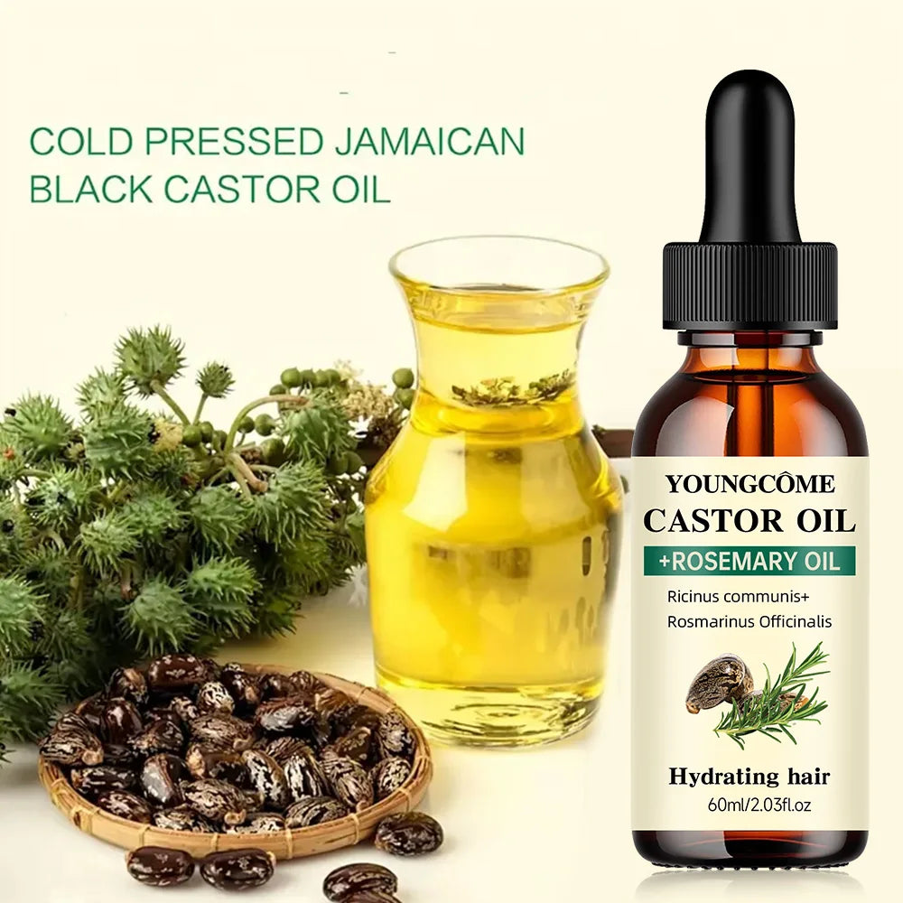 Castor & Rosemary Hair Oil for Growth Thickness Shine Anti Hair Loss Care