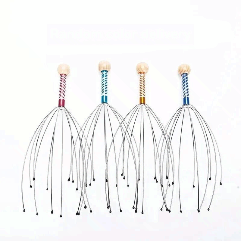 Head Scalp Massager Octopus Massage Tool Stress Relief Relaxation Head Scratcher Hair Scalp Stimulator