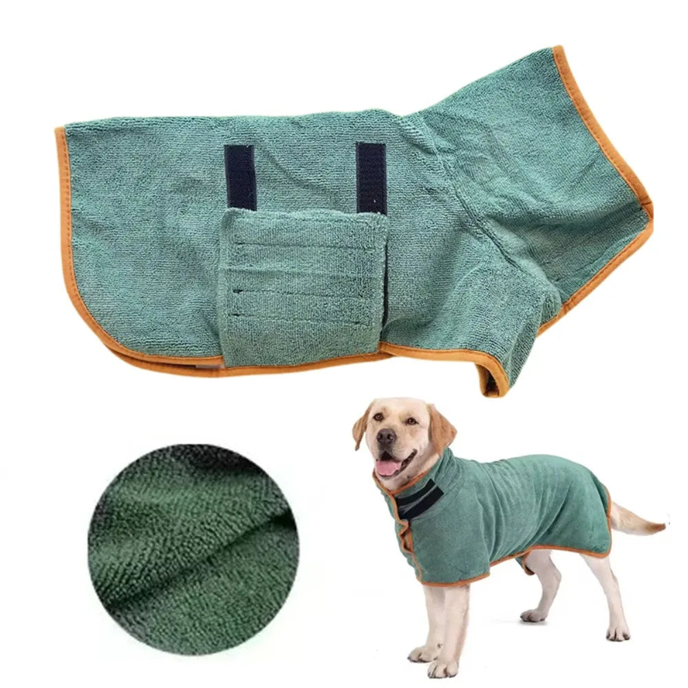 Absorbent Dog Bathrobe Quick Dry Pet Towel