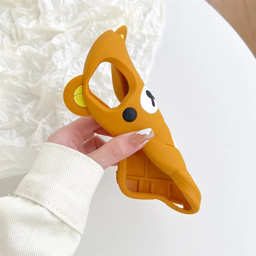 Cute 3D Rilakkuma Cartoon Soft Silicone iPhone Case