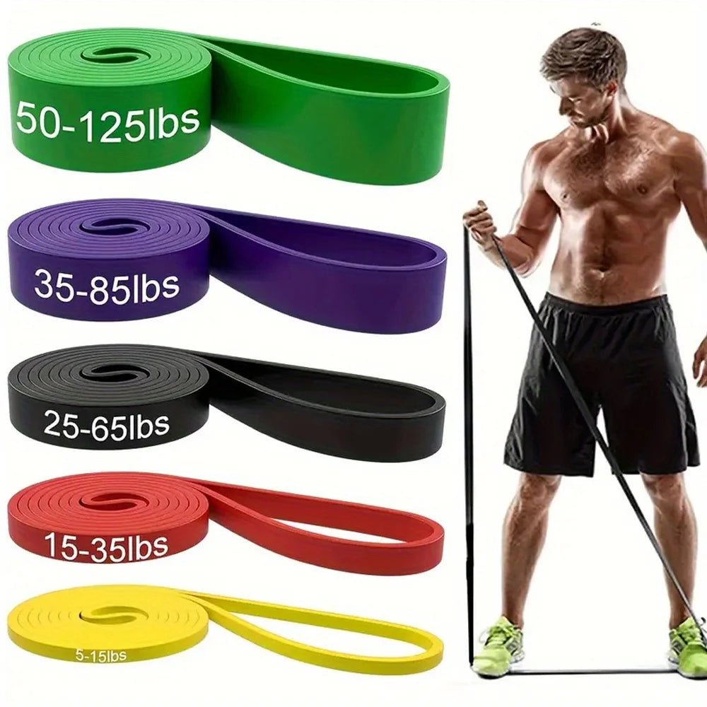 Stackable TPE Resistance Bands Set Strength Training Home Gym Workout Stretching Bands
