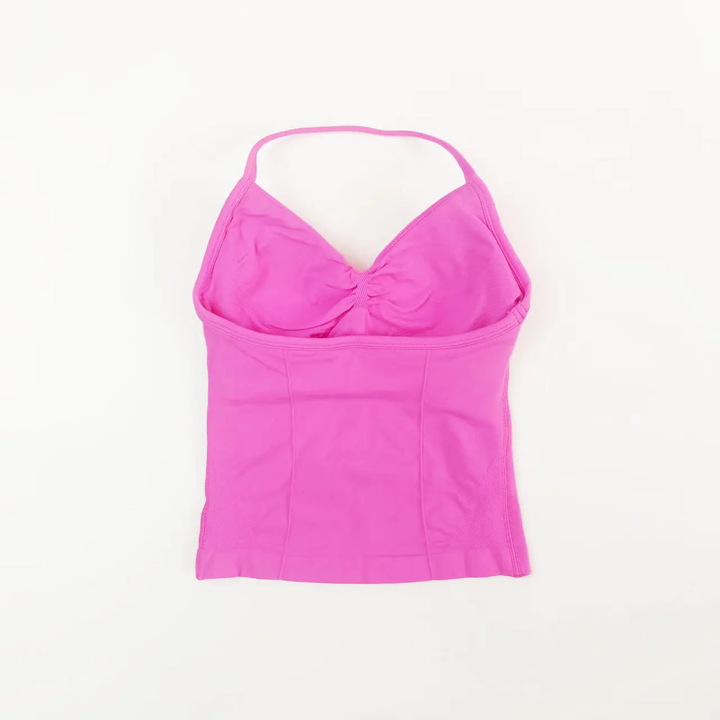 Women Yoga Tank Top Strappy Fitness Top Seamless Gym Workout Aesthetic Outfit