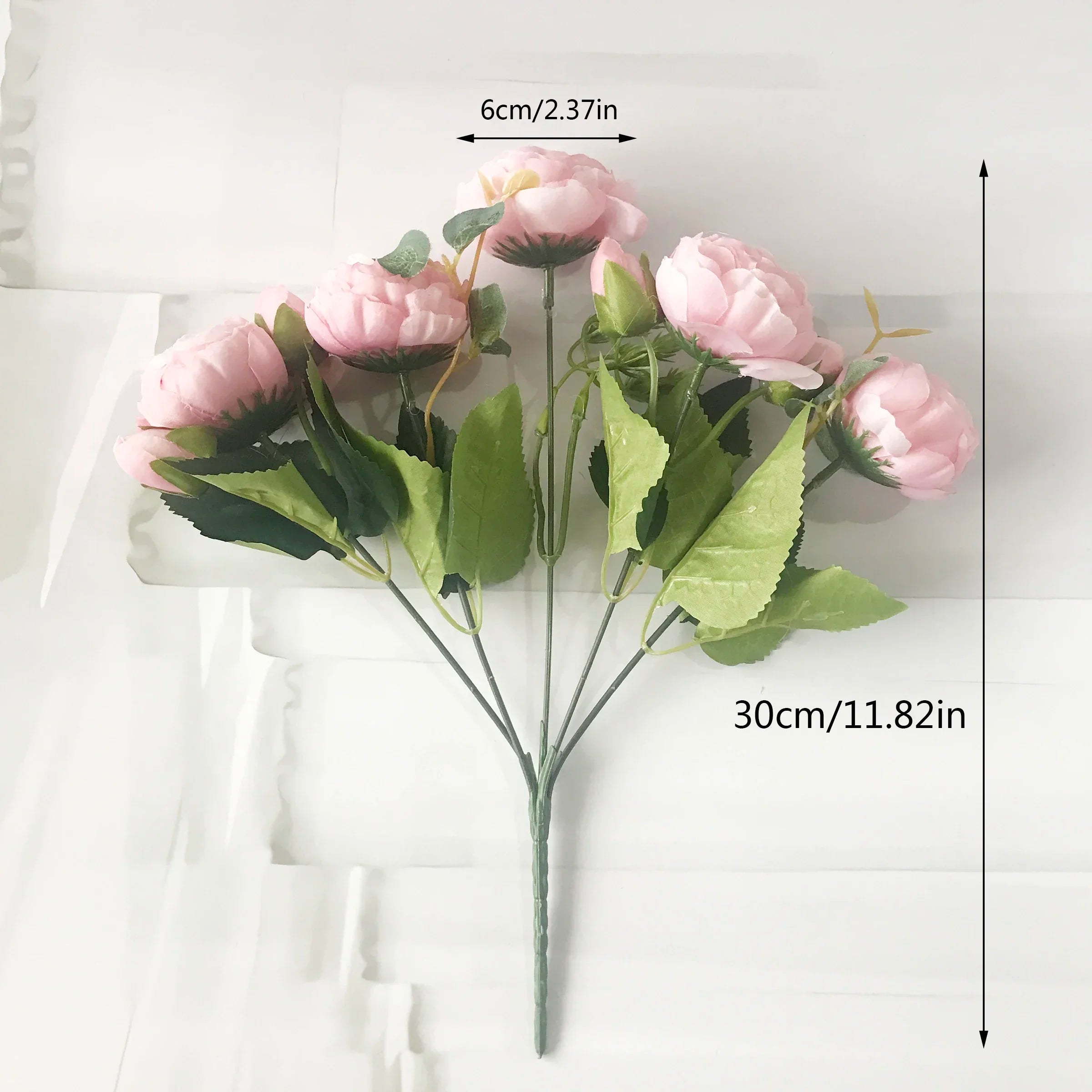 30cm Pink Peony Artificial Flower Bouquet Silk Fake Flowers Home Wedding Decor