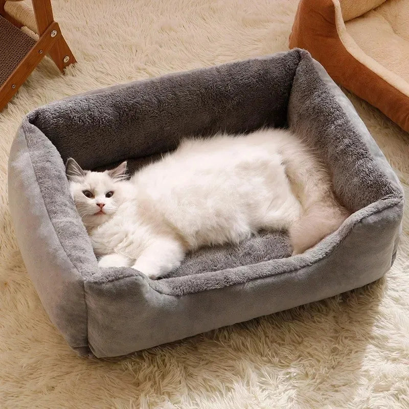 Winter Cat Bed Pet Cushion Basket House for Kittens