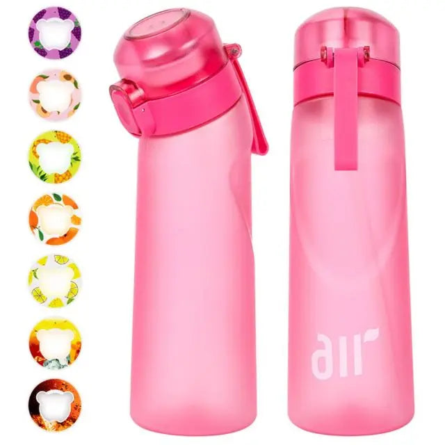 Air Water Bottle with Random Flavor Pods - Leakproof Portable Sports Bottle with Straw