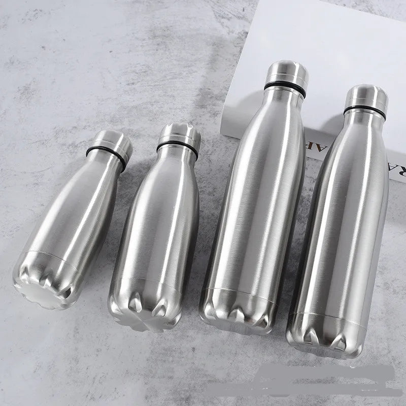 Stainless Steel Water Bottle 500ml–1000ml – Insulated Leakproof Thermo Bottle for Travel, Gym & Outdoor