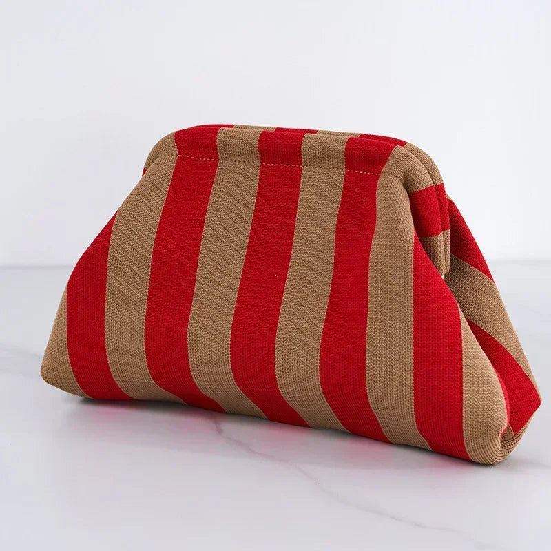 Women Woven Crochet Shoulder Bag Beach Clutch Ruched Hobo Purse