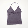 Women Yoga Tank Top Strappy Fitness Top Seamless Gym Workout Aesthetic Outfit
