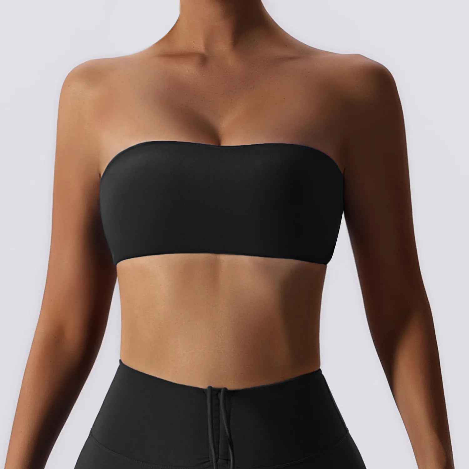 Women Strapless Sports Bra Seamless Tube Top Fitness Yoga Workout Bra