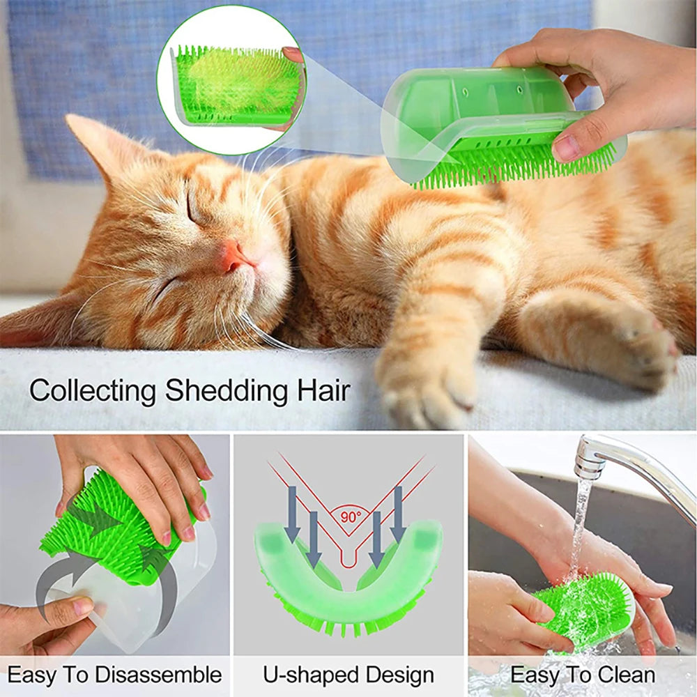 Cat Corner Scratcher Massage Comb with Catnip