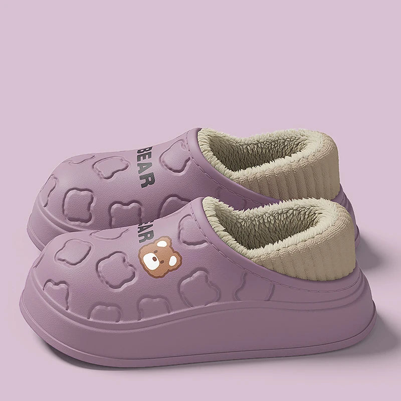 Waterproof Winter Plush Slippers for Women and Men
